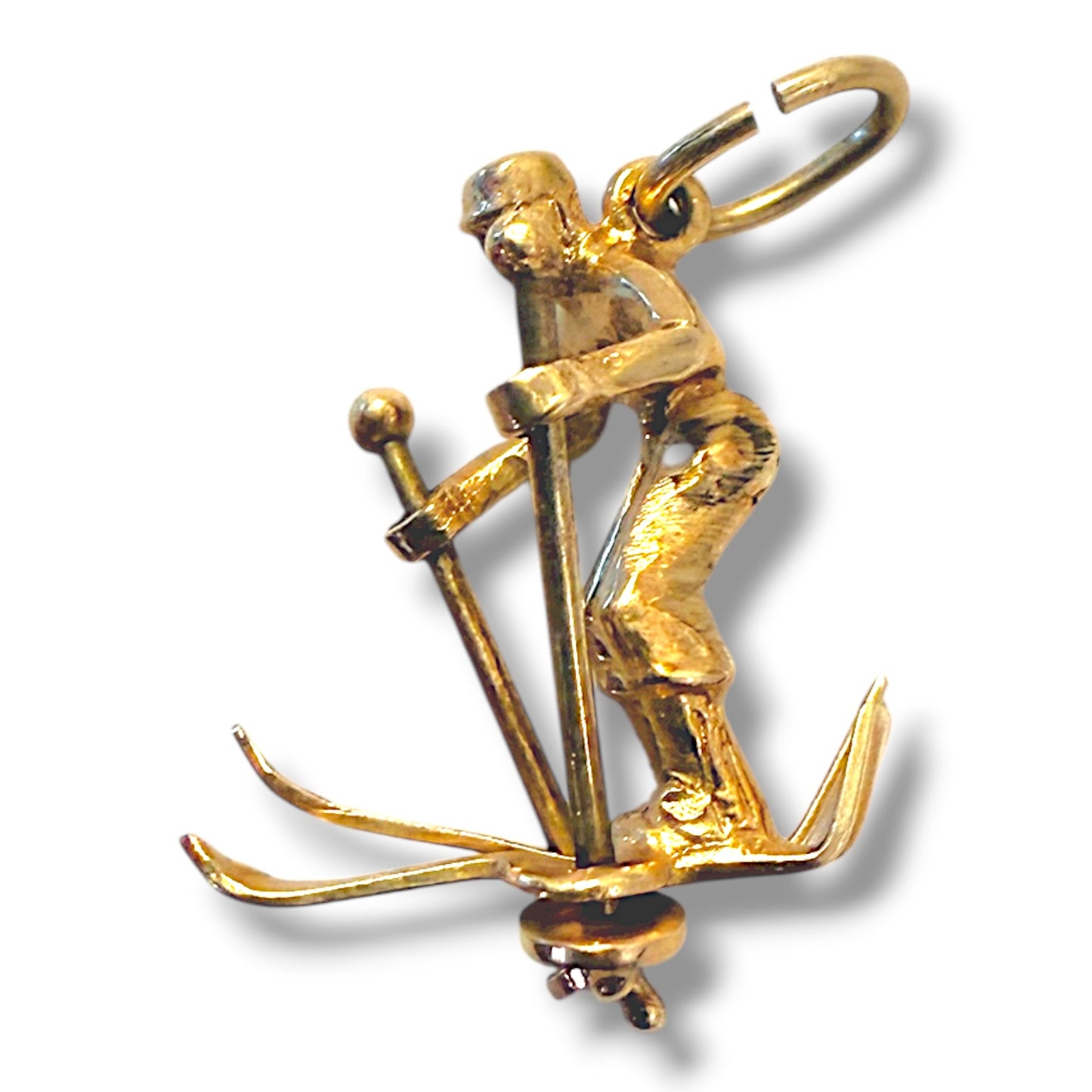 Vintage 14k Articulated Skiing Charm