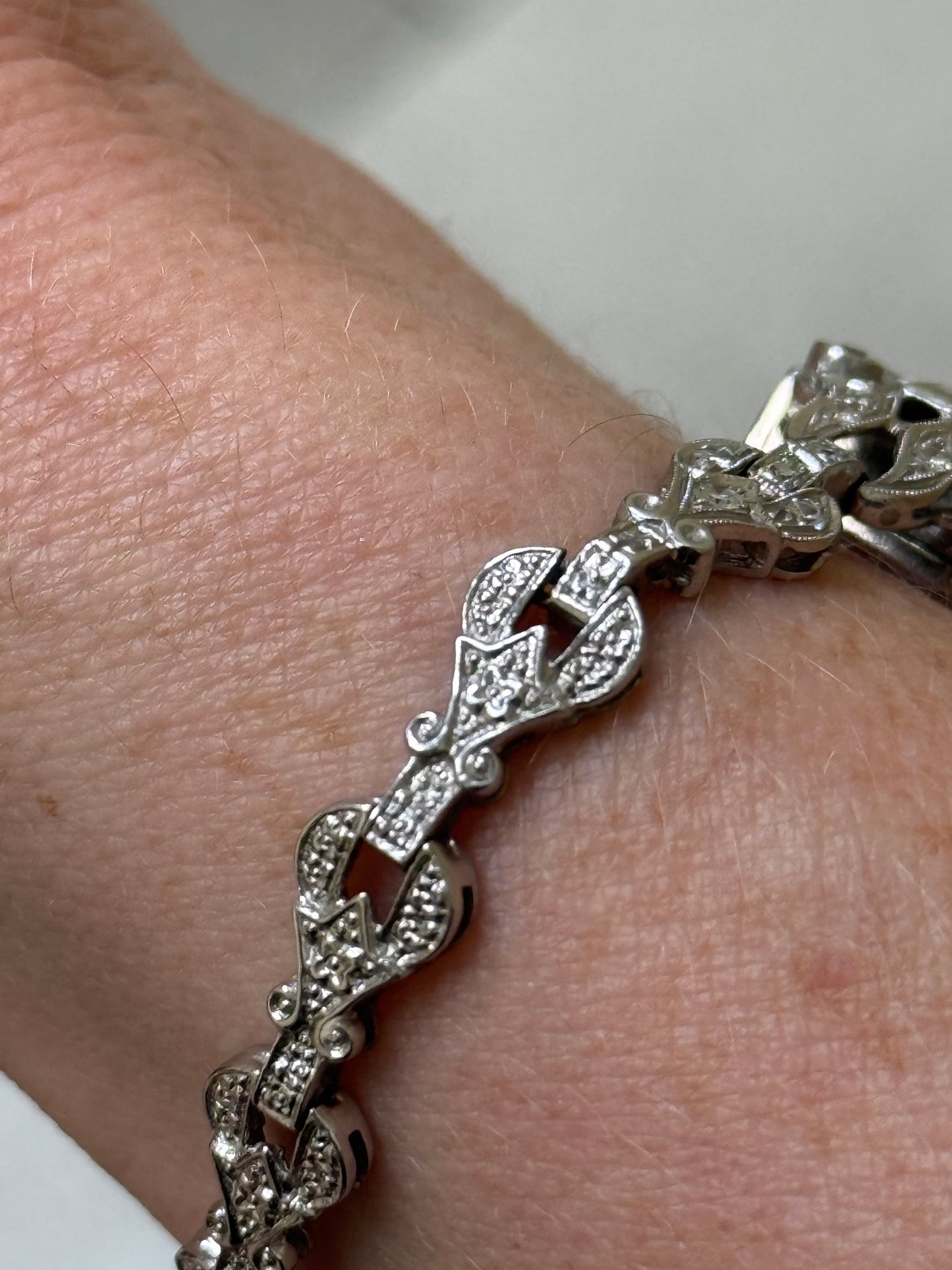 Vintage Hamilton 14K White Gold Diamond Art Deco Ladies' Cocktail Watch - Running