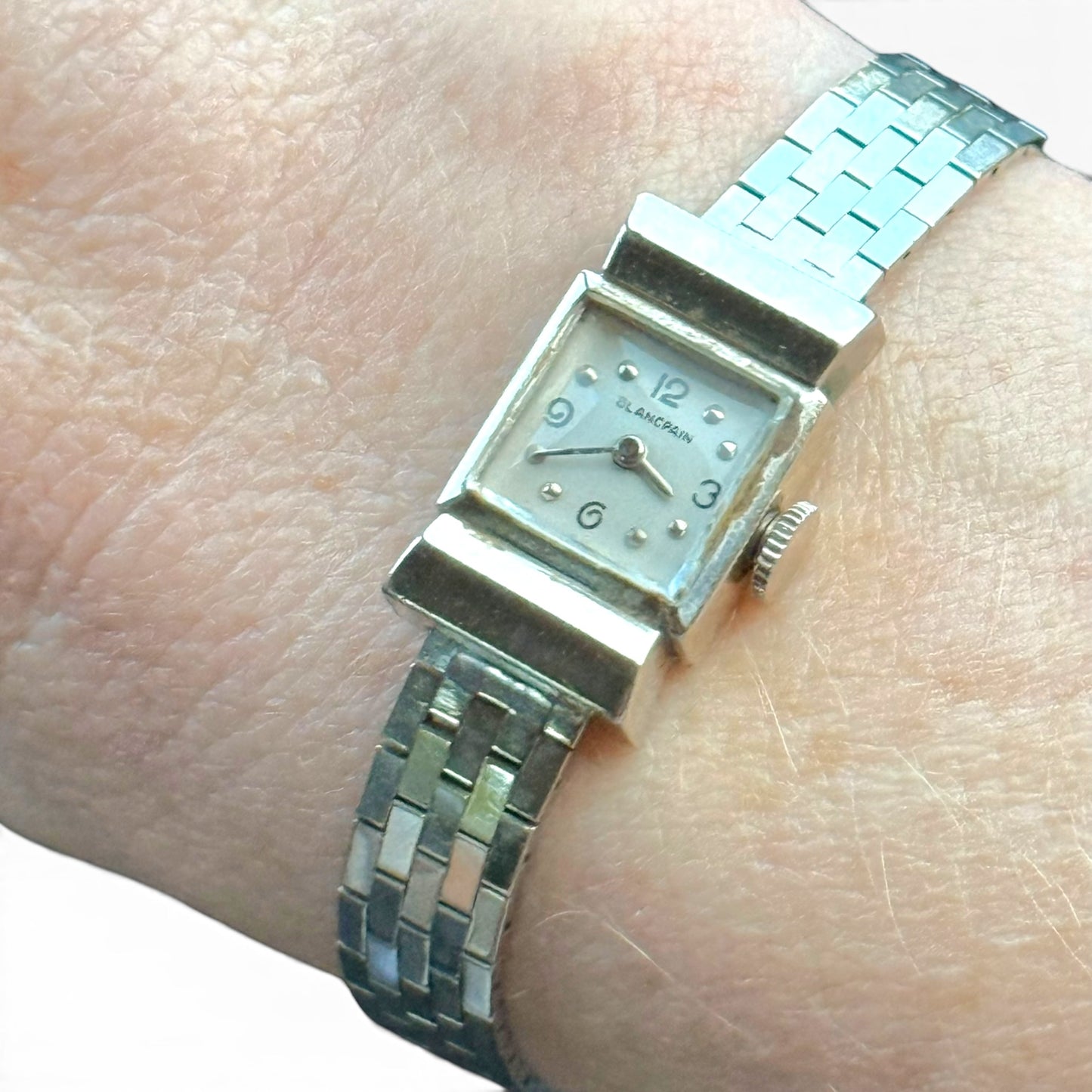 Vintage Blancpain 14K White Gold Ladies Cocktail Watch – Diamond Clasp – Engraved 1948 – Fully Running