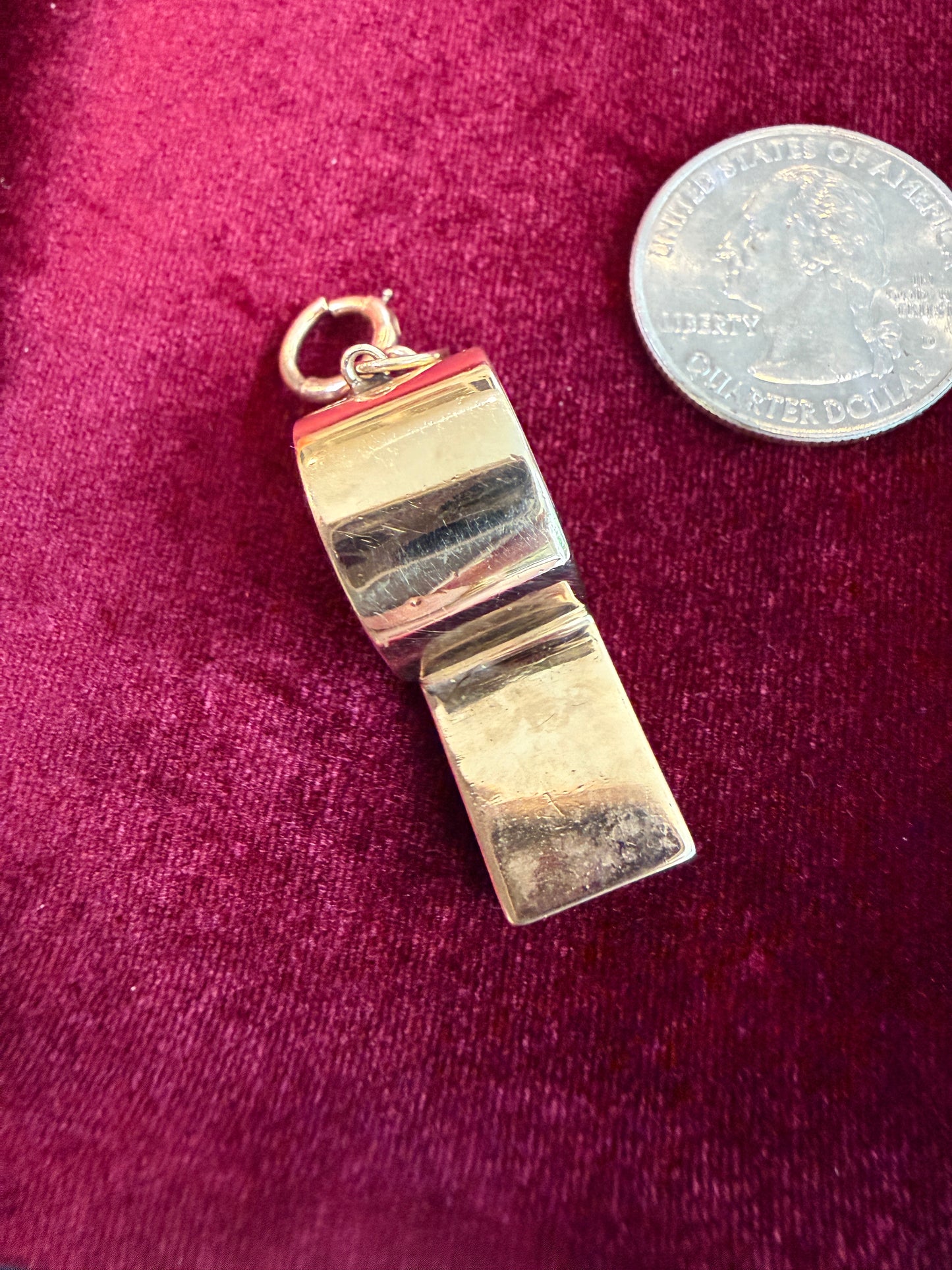 Vintage 14k Yellow Gold Whistle Charm - WORKS!