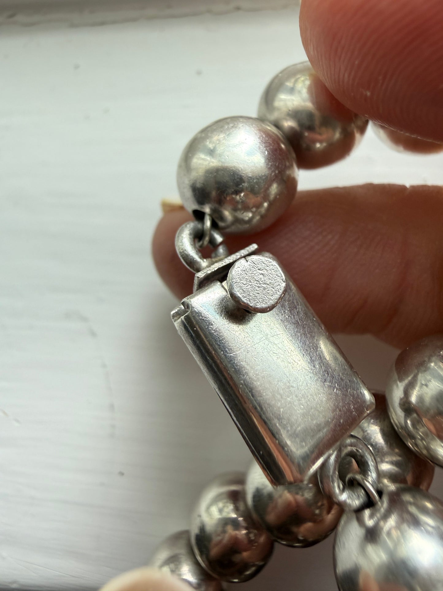 Vintage Sterling Silver Ball Necklace