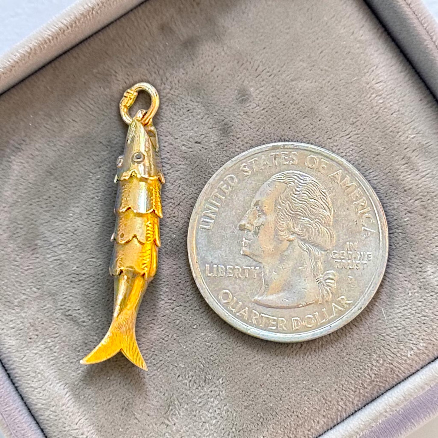 Vintage 14k Articulated Fish Pendant