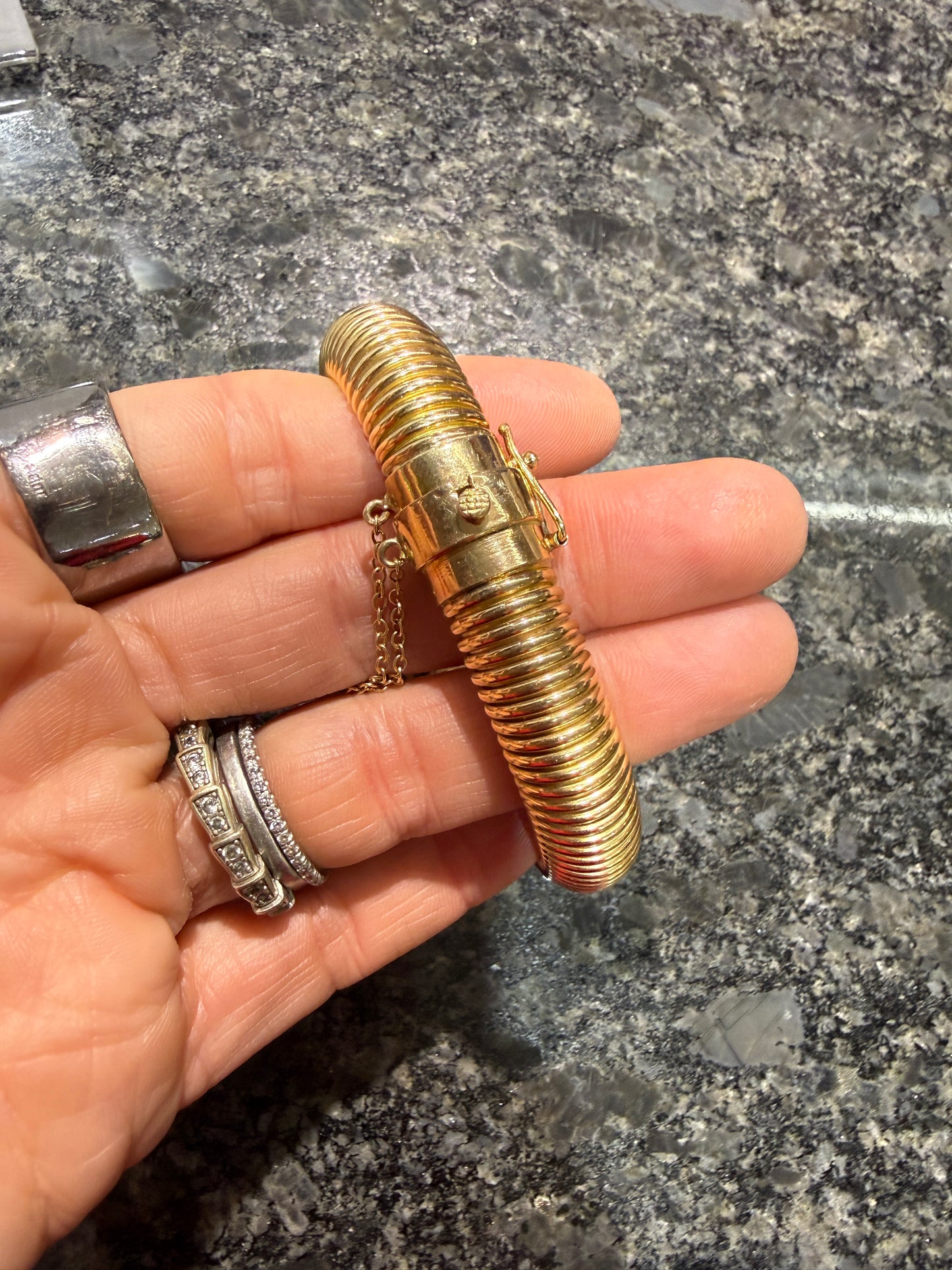 Vintage 14k Sapphire Tubogas Bracelet