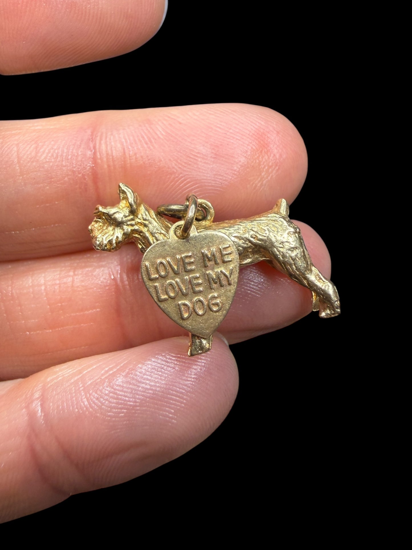 Vintage 14k “Love Me Love My Dog” Pendant