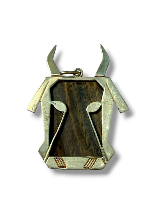 Vintage 14k Verawood Taurus Pendant