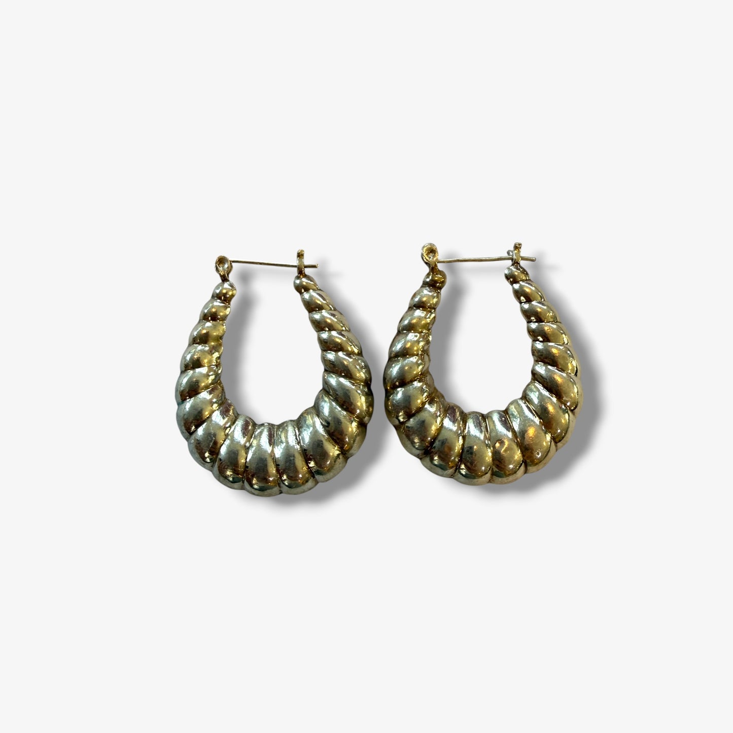 Vintage Sterling Silver Twisted Hoop Earrings