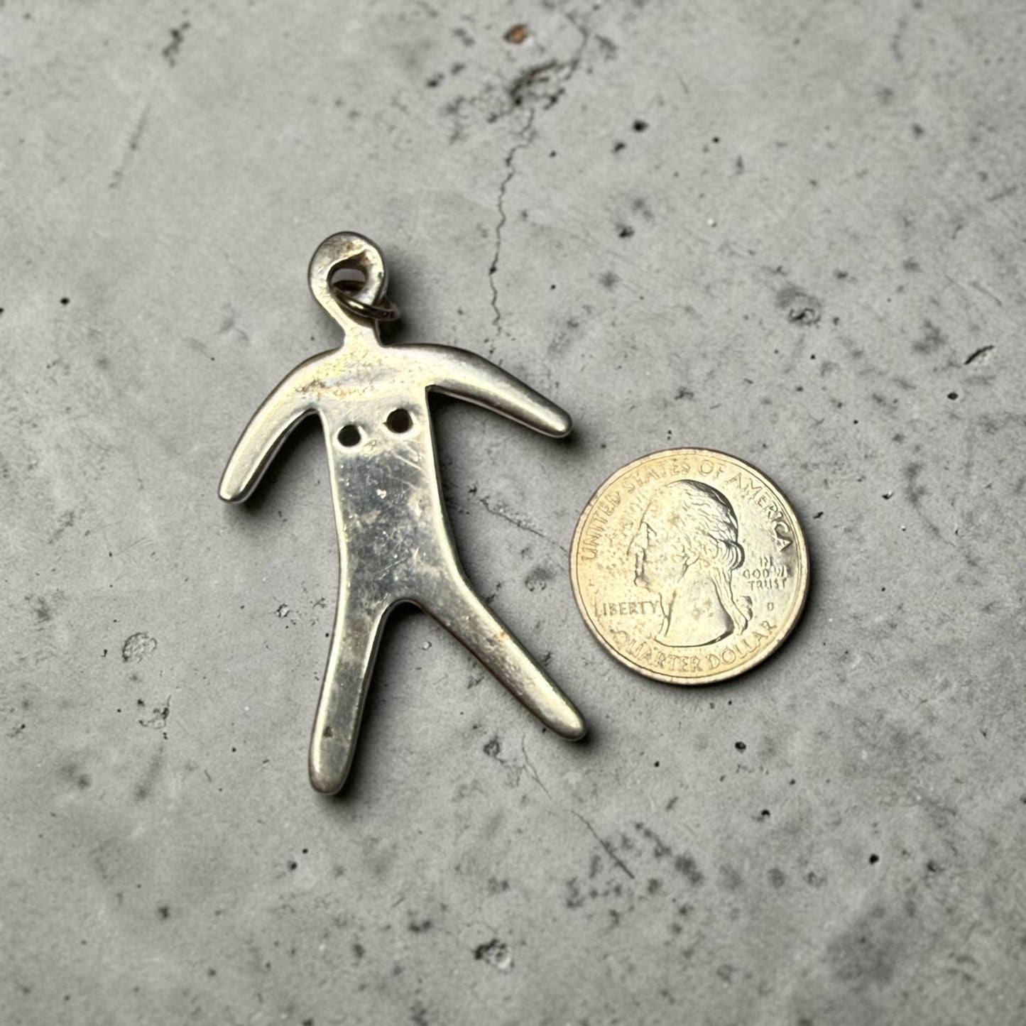 Vintage Sterling Silver Person Pendant