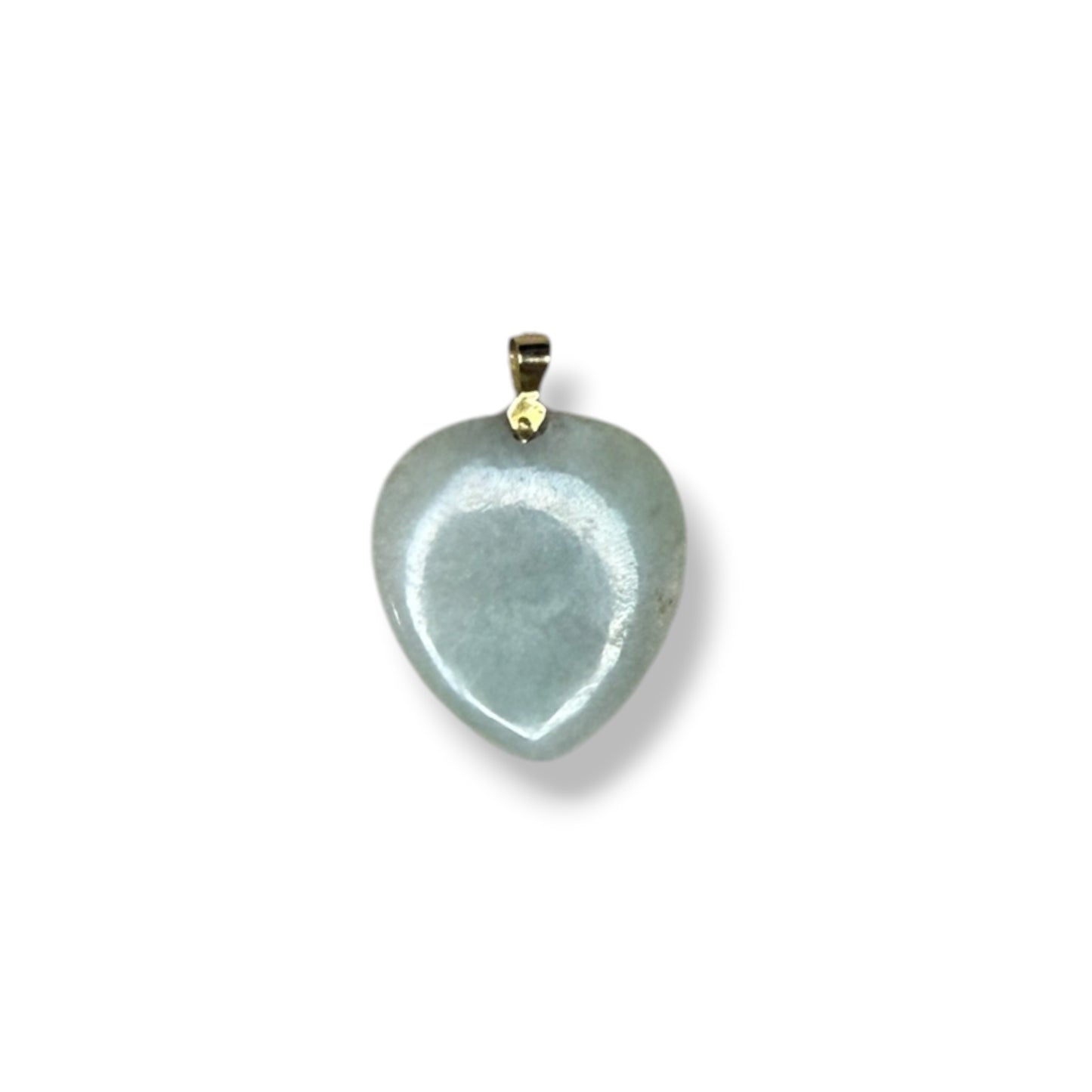 Large Vintage 14k Jade Heart Pendant Charm