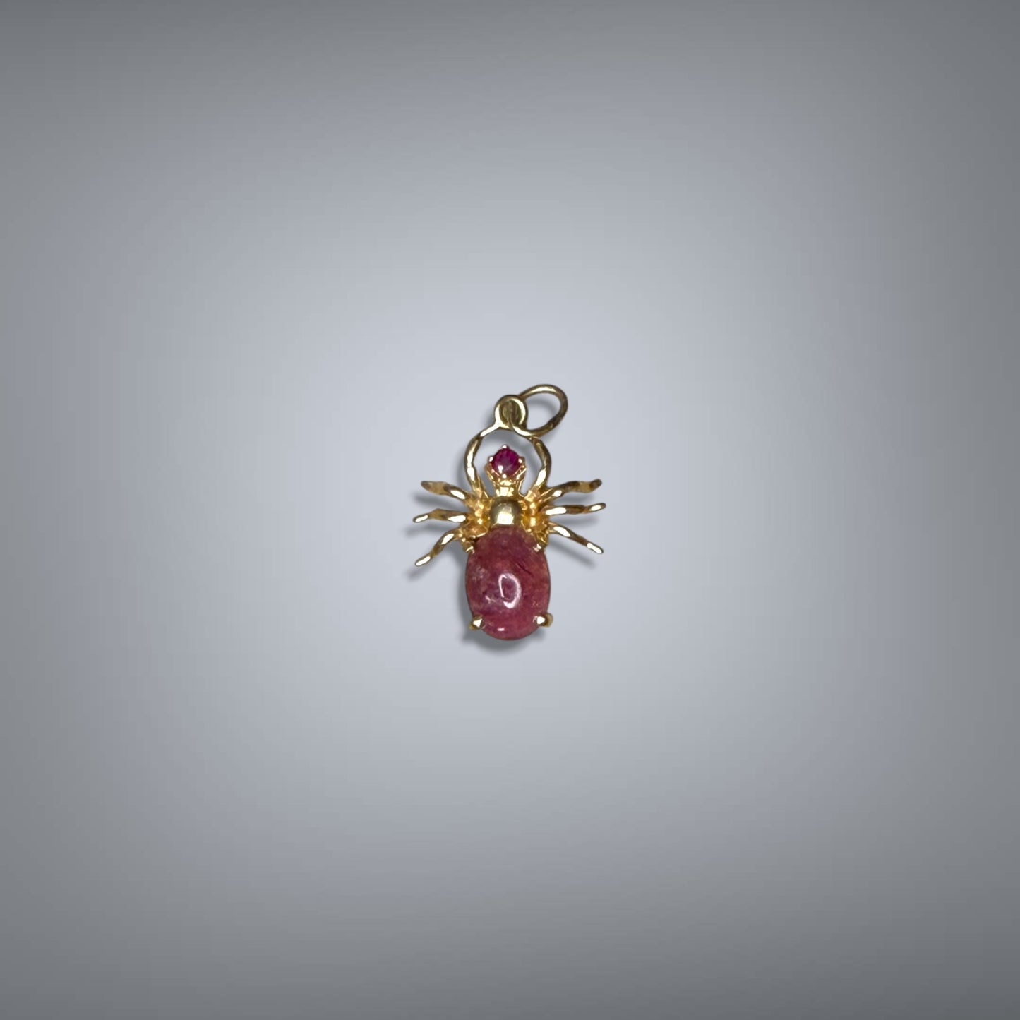 Vintage 14k Ruby Spider Charm