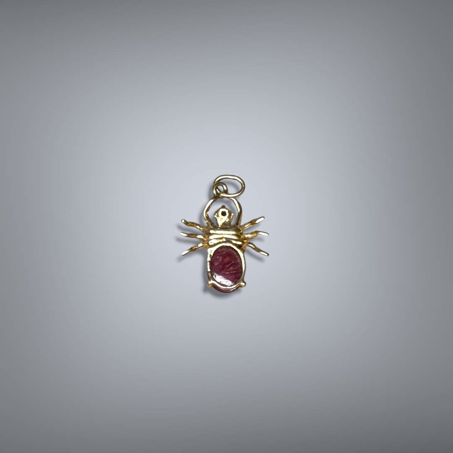 Vintage 14k Ruby Spider Charm