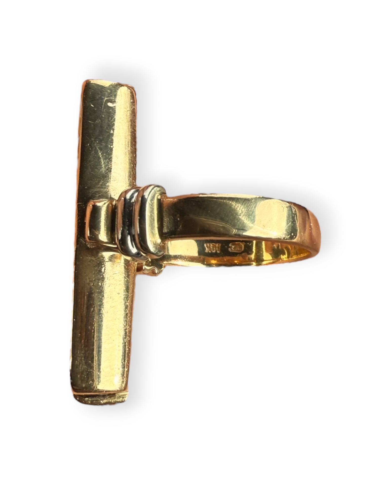 Vintage 14k Tourmaline Baguette and Diamond Ring