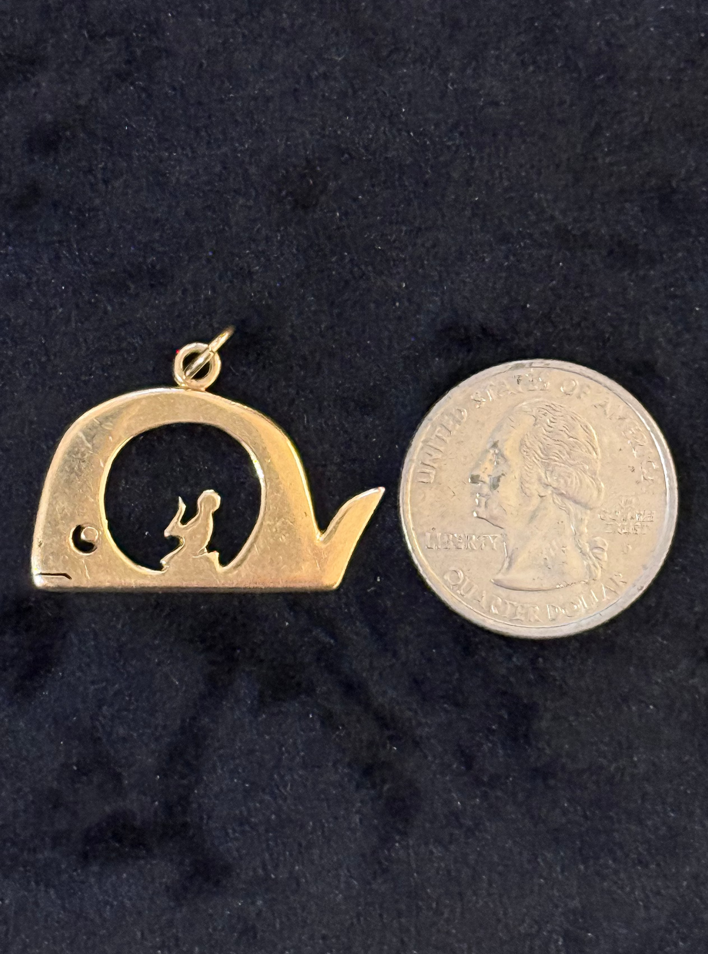 Vintage 14k Yellow Gold Jonah and Whale Charm