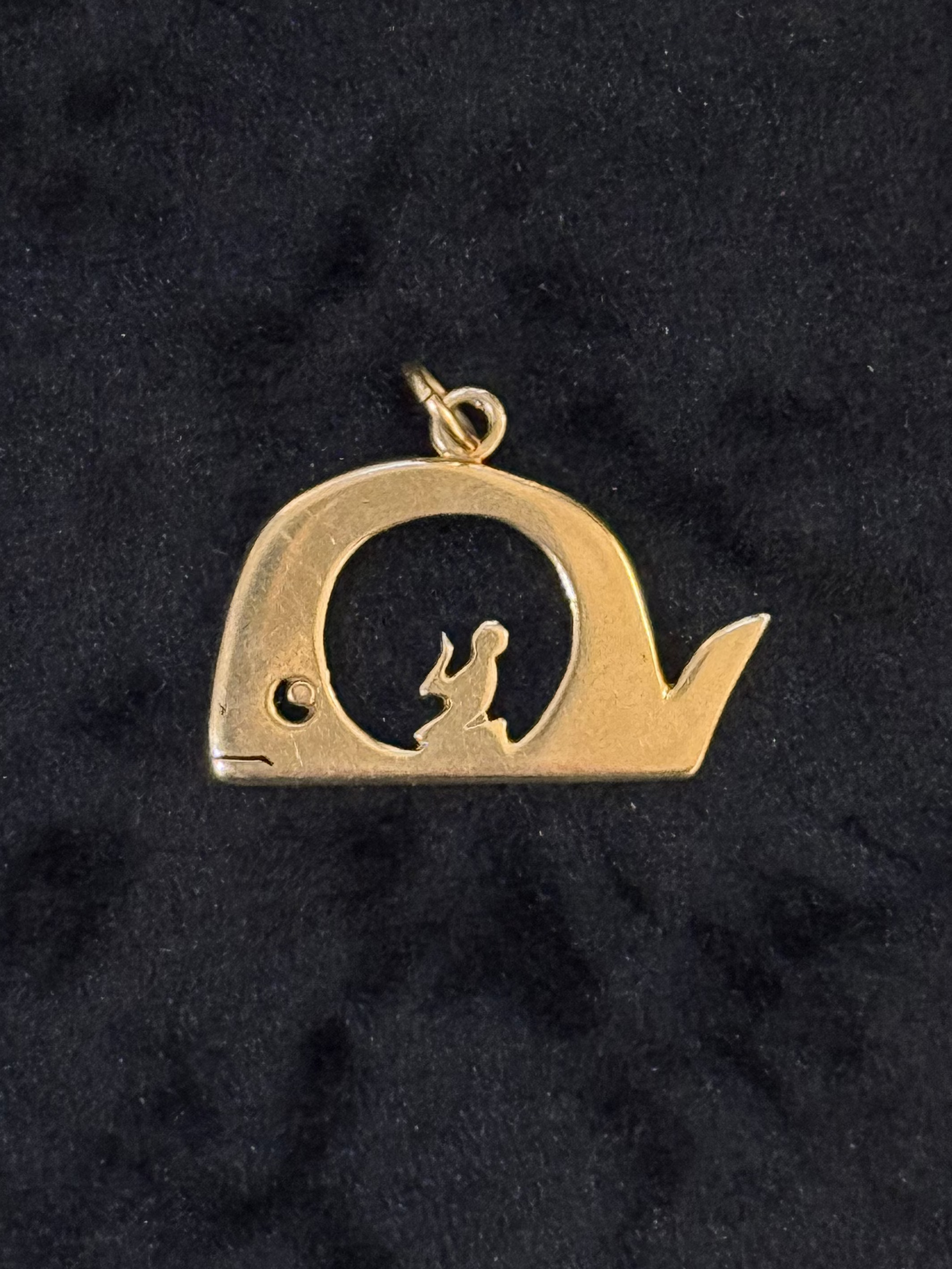 Vintage 14k Yellow Gold Jonah and Whale Charm