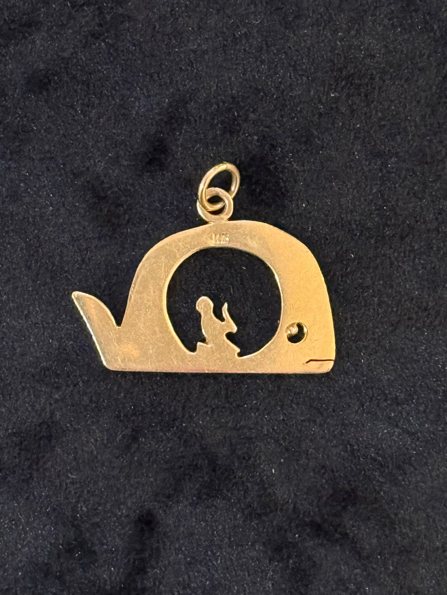 Vintage 14k Yellow Gold Jonah and Whale Charm