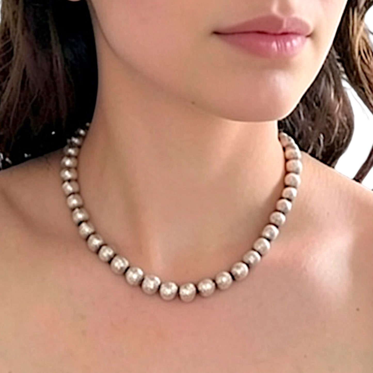 Vintage Sterling Silver Ball Necklace