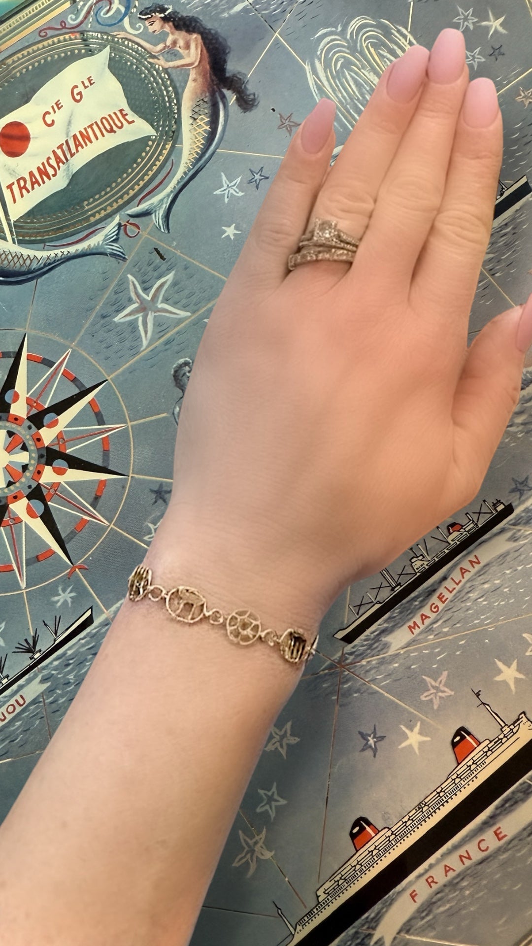 Estate 14k Vintage Chai and Magen David Bracelet