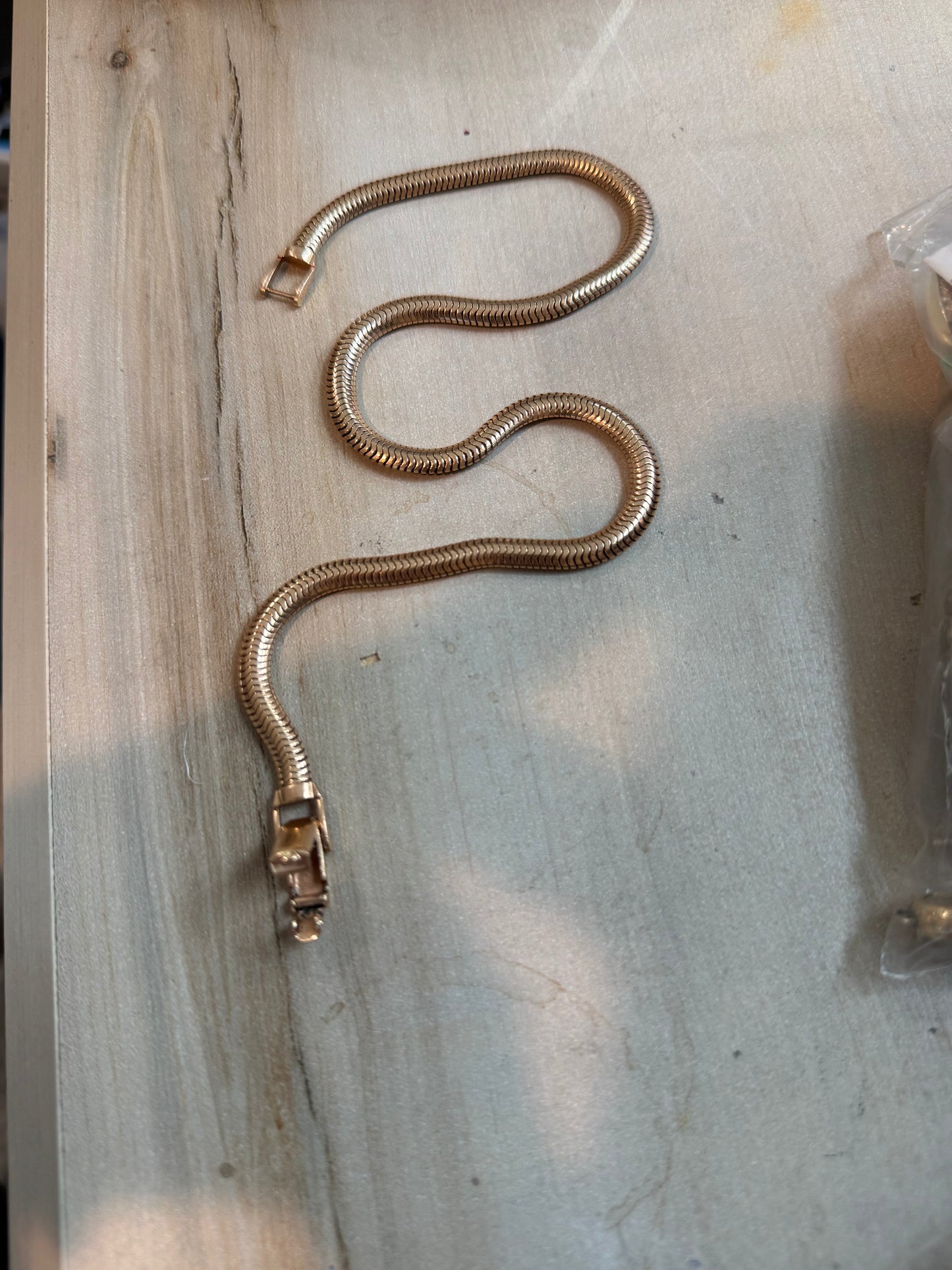 Vintage 14k Rose Gold Snake Chain