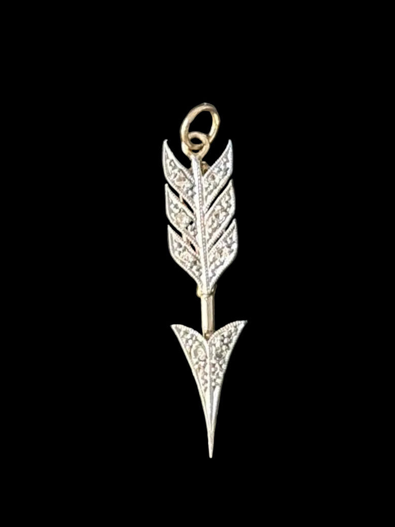 Diamond Arrow Charm - Conversion from Antique Jabot