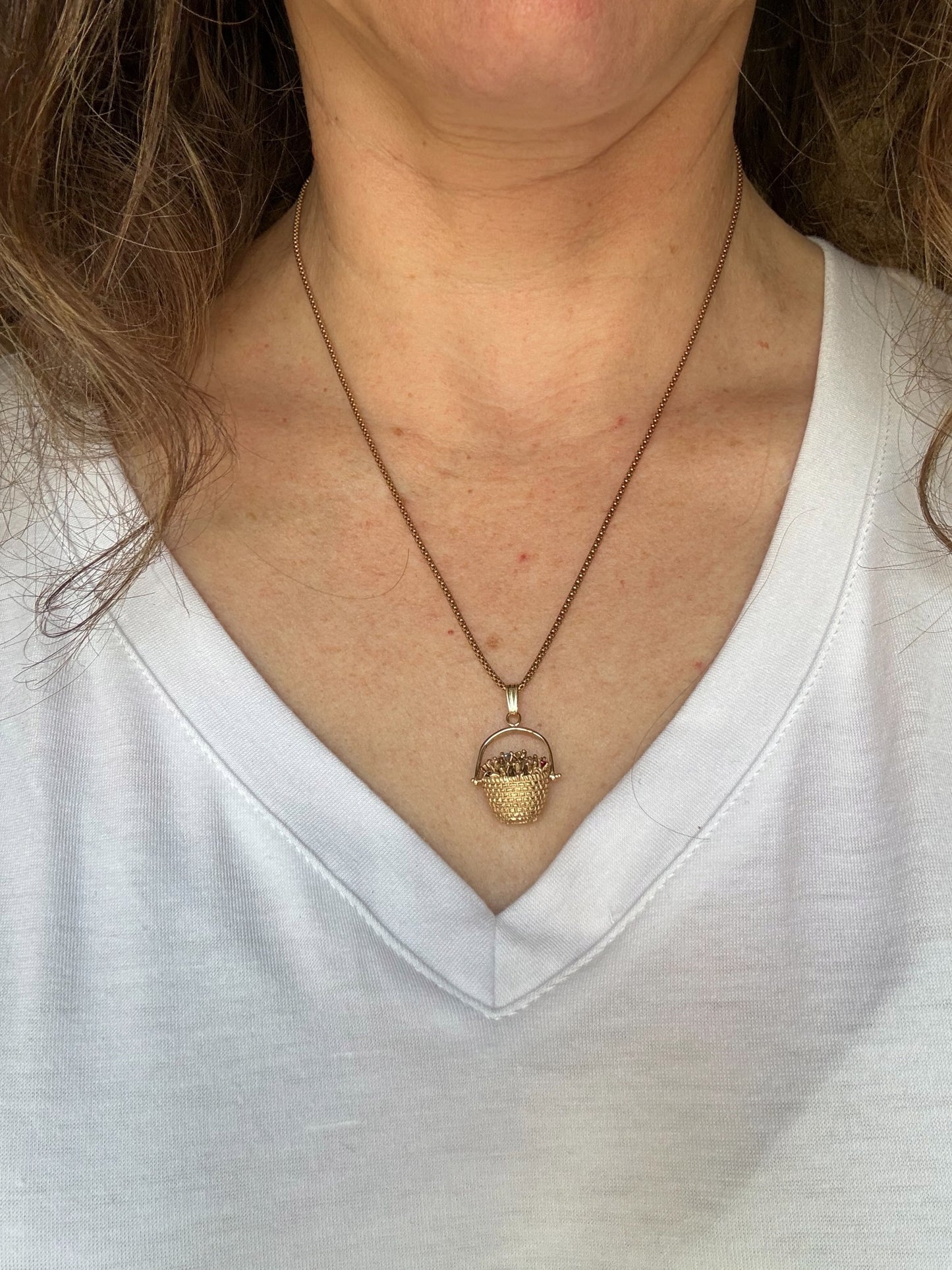 Vintage 14k Yellow Gold Nantucket Basket Charm