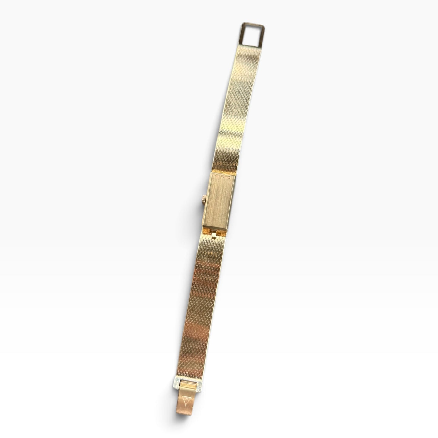 Vintage Longines 14K Solid Gold Ladies Watch – Textured Mesh Bracelet – Manual Wind – Fully Running