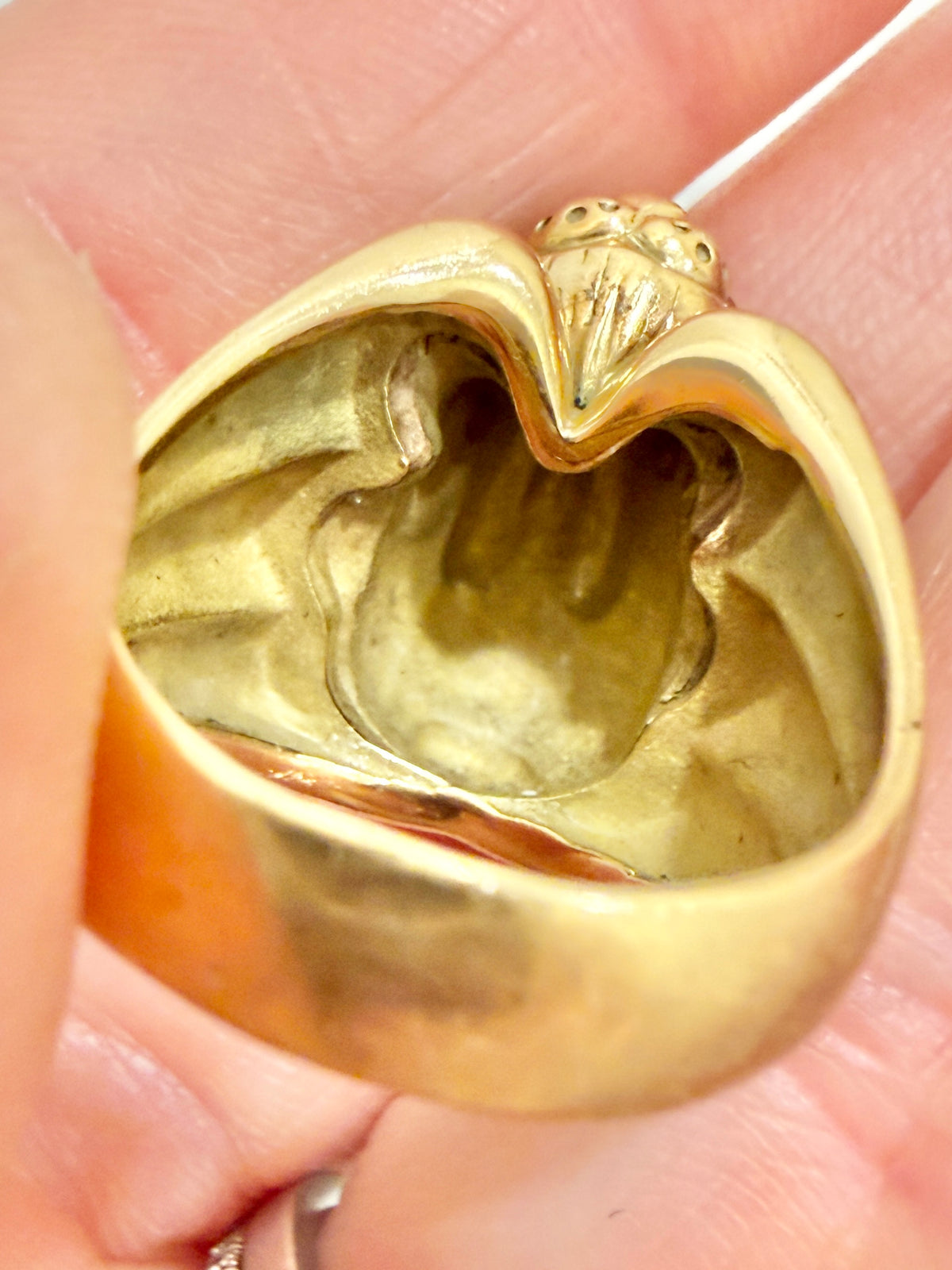 French Lucky Rabbit Ring, 18k Gold with Tsavorite Clovers & Citrine Eye, Size 6 Resizable