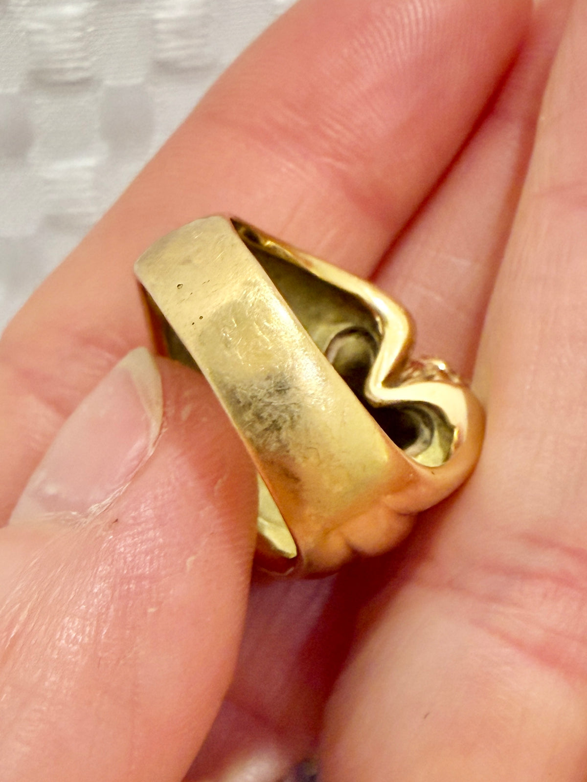 French Lucky Rabbit Ring, 18k Gold with Tsavorite Clovers & Citrine Eye, Size 6 Resizable
