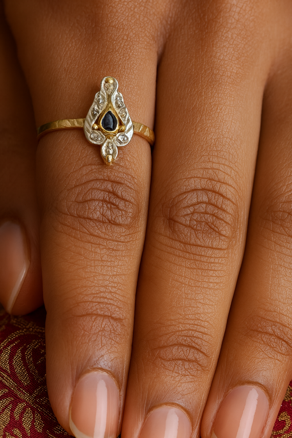 Antique 18k Diamond and Sapphire Dove Ring