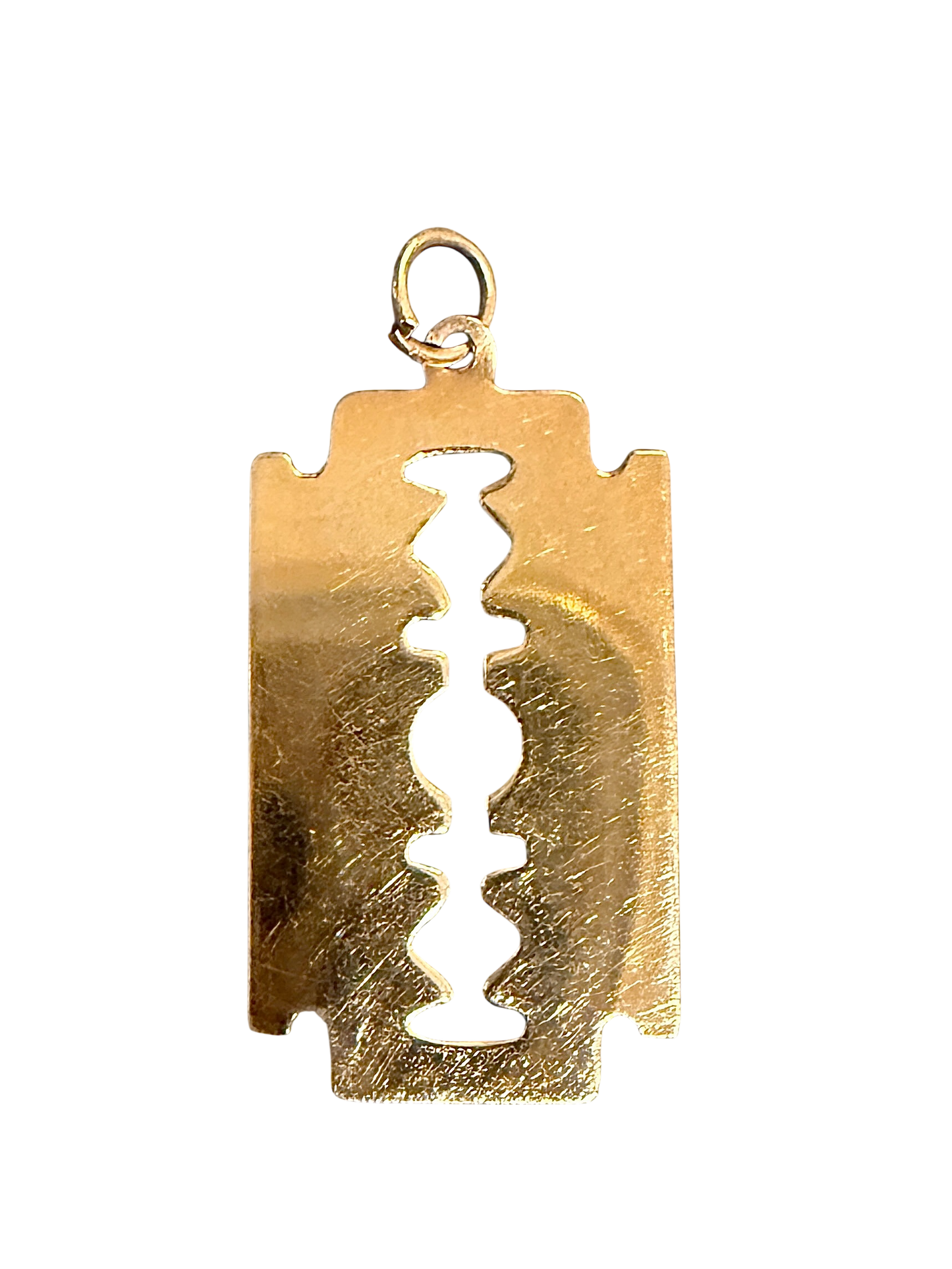 Large Vintage 9k Razor Blade Pendant with English Hallmarks
