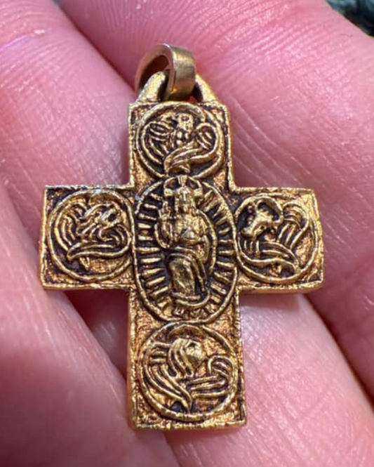Antique 18k French Four Evangelists Cross