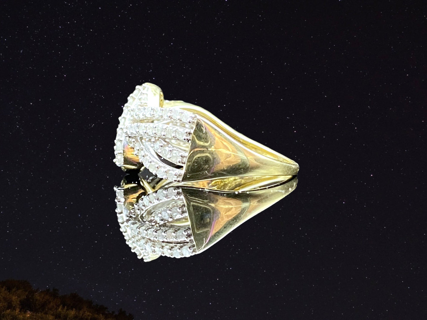 Vintage Diamond and 10k Gold Knot Ring | Size 8