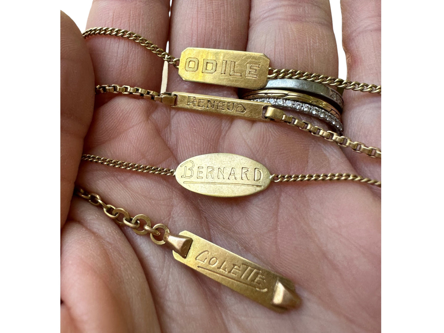 Vintage 18k French ID Baby Bracelets | Sold Individually