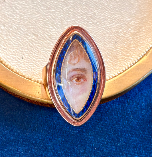 Antique English 18k Rose Gold Lover's Eye