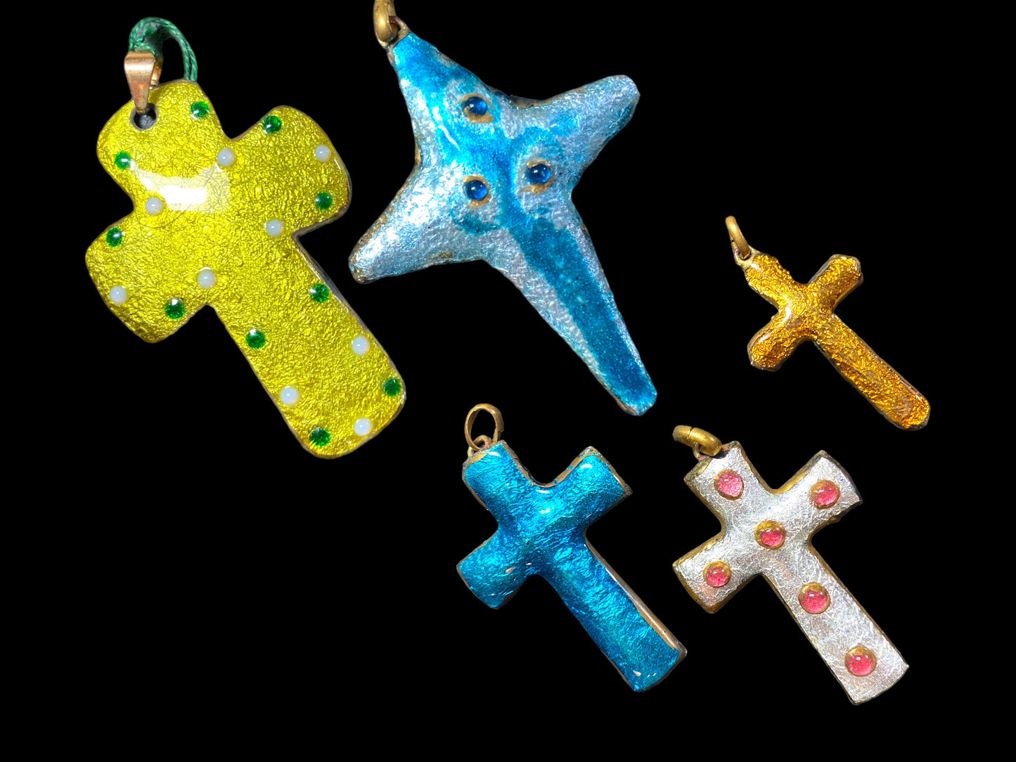 Vintage Limoges French Cross Pendants