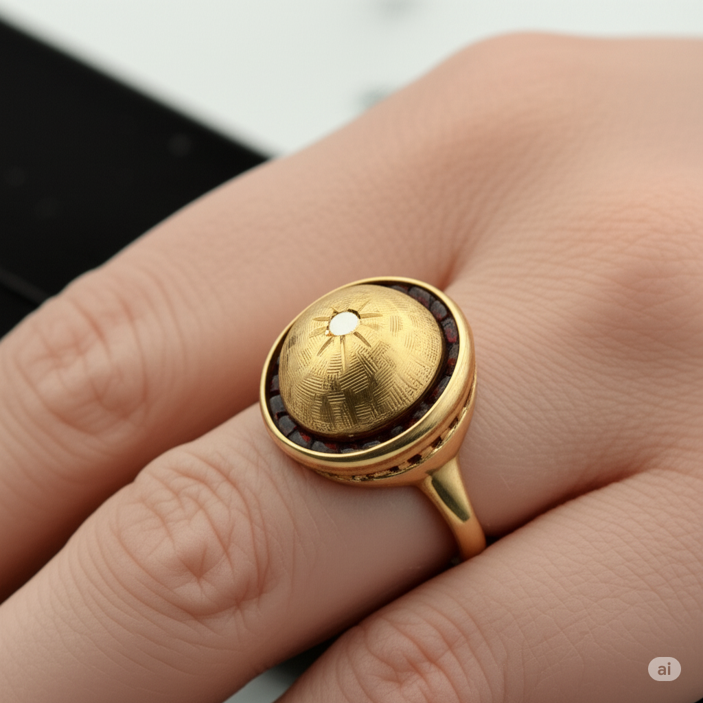 Vintage 14k Garnet Ring Missing One Stone