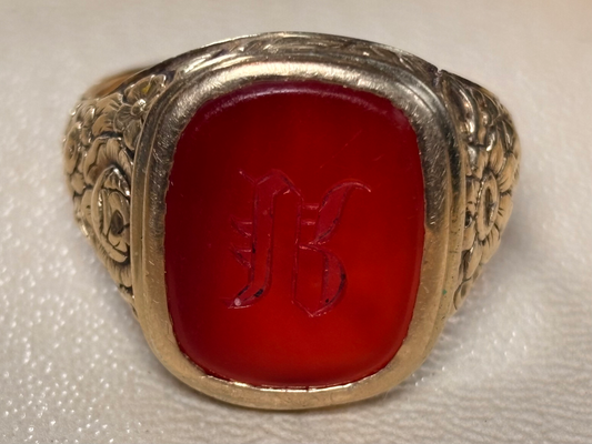 Antique English 15k and Carnelian Intaglio Ring