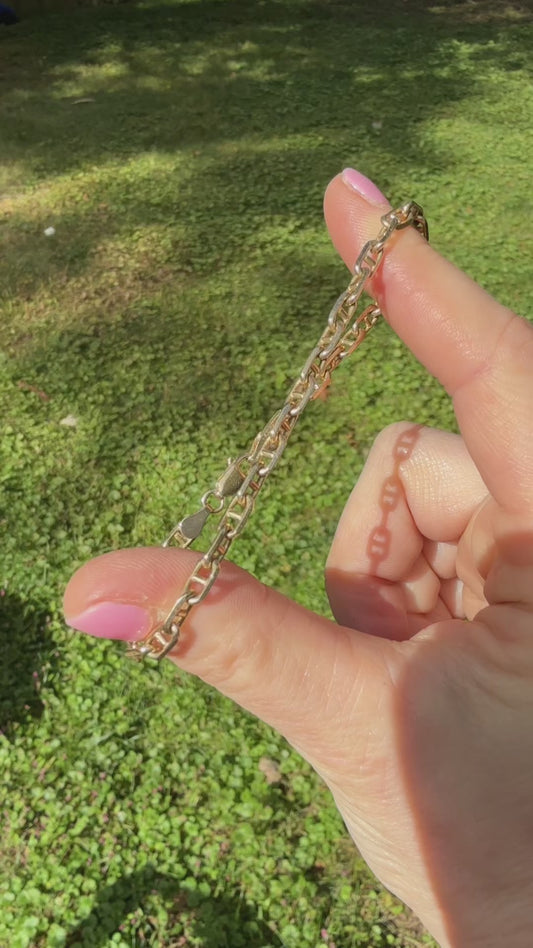 Vintage 18k Mariner or Anchor Link Bracelet with 14k Tag