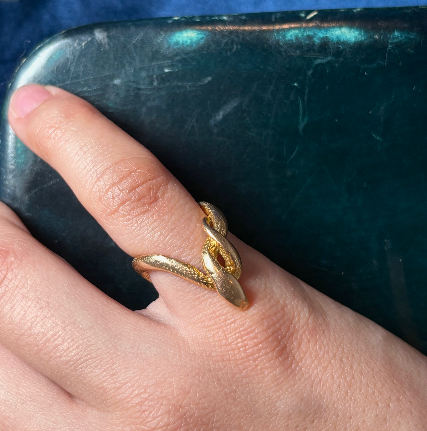 Antique French 18k V-shaped Snake Ring