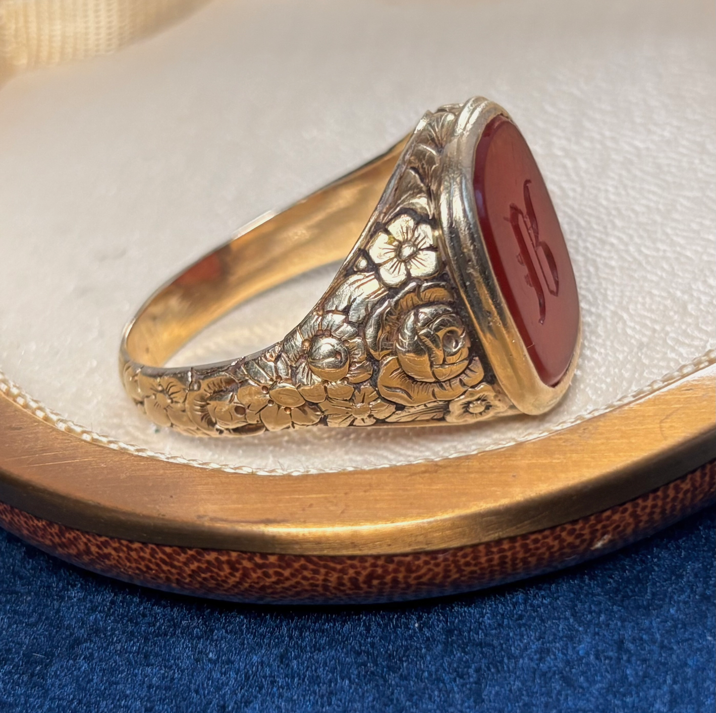 Antique English 15k and Carnelian Intaglio Ring