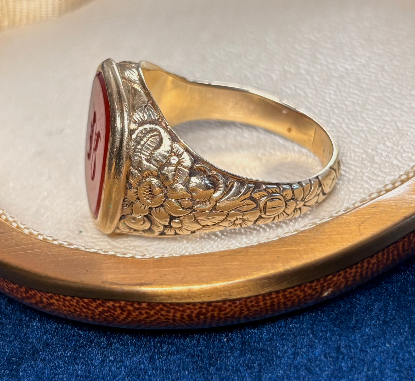 Antique English 15k and Carnelian Intaglio Ring