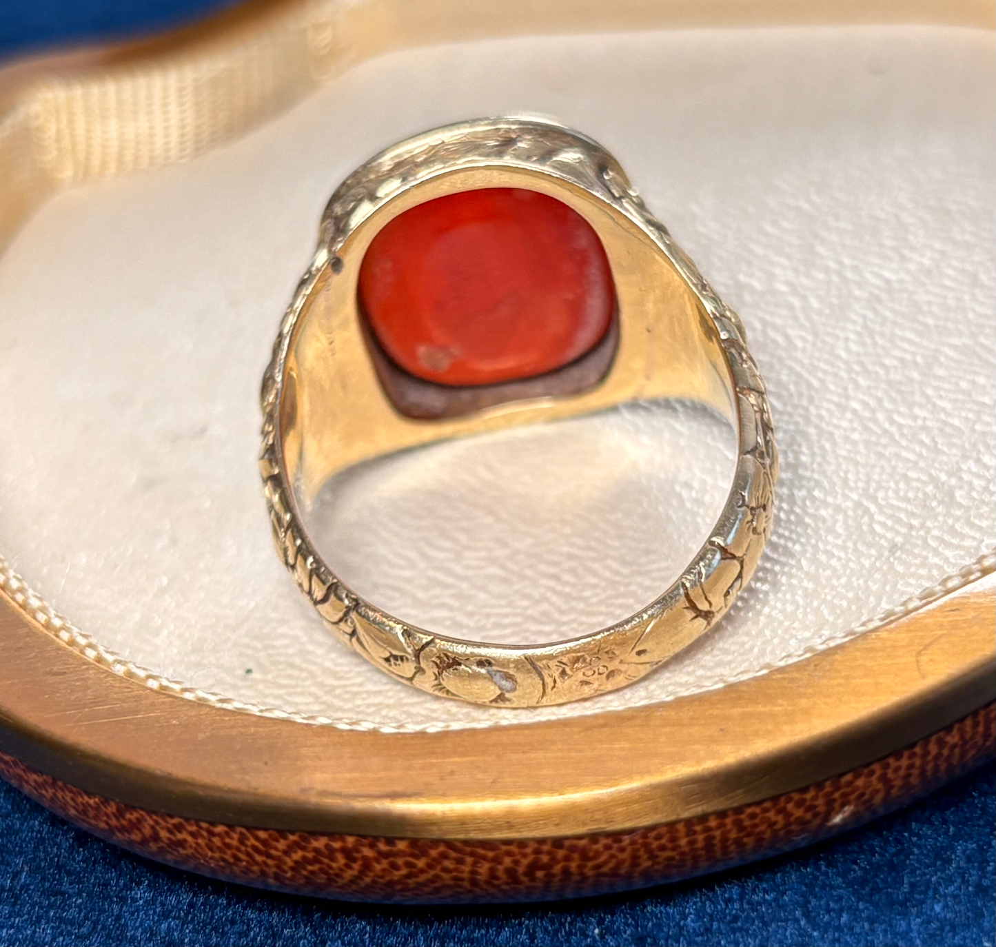 Antique English 15k and Carnelian Intaglio Ring